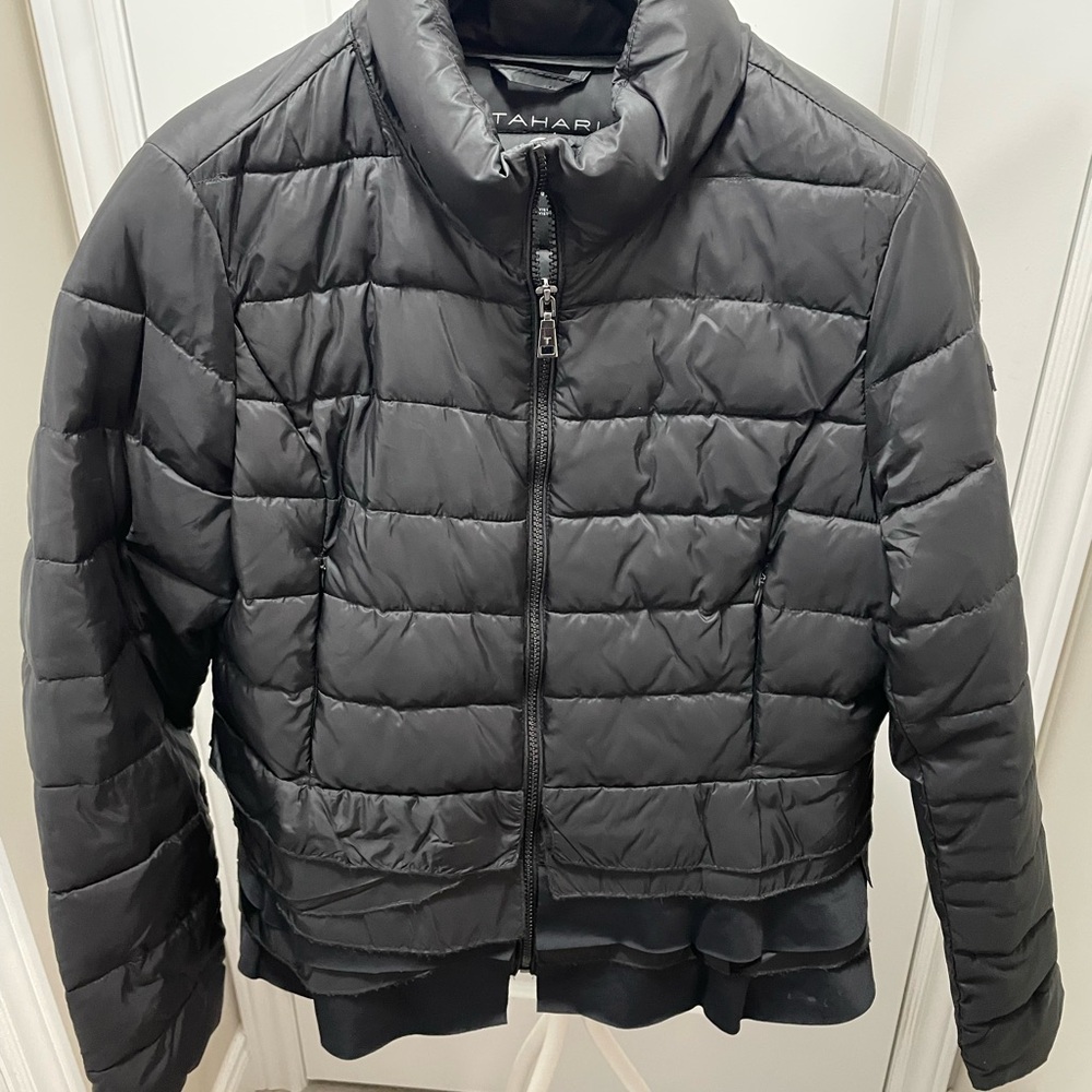 Tahari Quilted Black Insulated Jacket